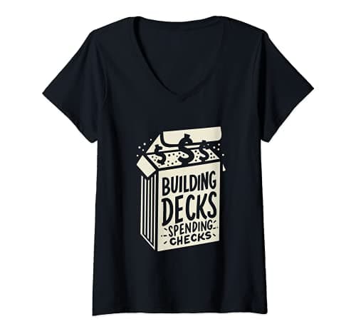 Image of Womens Building Decks Spending Checks TCG Card Collector Card Game V-Neck T-Shirt