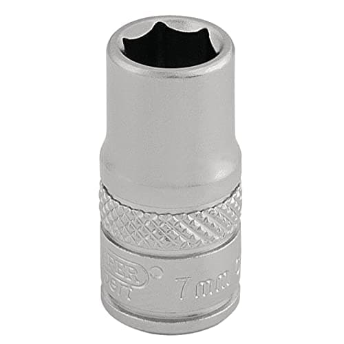Image of Draper 16511 1/4" Square Drive Micro Satin Chrome Metric Socket, 7 mm Size, Blue