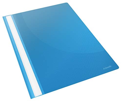 Image of Esselte Ref 56285 Report Flat File Lightweight Plastic Clear Front A4 - Blue, Pack of 25