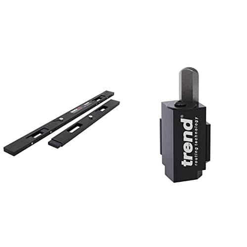 Image of Trend H/JIG/A Two Piece Professional Hinge Jig Kit for Doors & Frames & C Corner Wood Chisel for Square Hinge and Lock Face Fitting, Black, 70mm