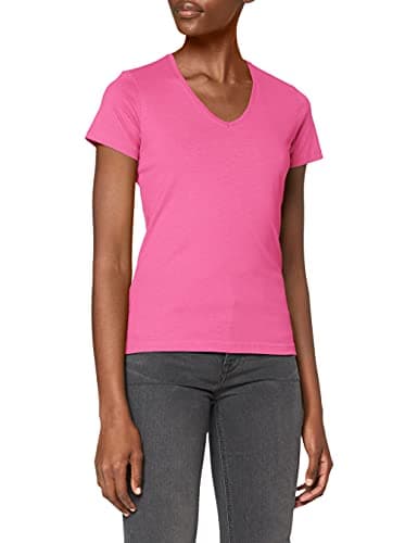 Image of Stedman Apparel Women's Classic-T V-Neck/ST2700 Regular Fit Short Sleeve T-Shirt, Sweet Pink, Size 14 (Manufacturer Size:Large)