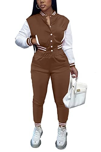 Image of WOKANSE Women's Fashion Printed Short Sleeve T-Shirts Shorts Set Sportswear Two Piece Outfits, 3-coffee, Large
