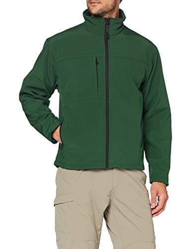 Image of Result Men's Classic Soft Shell JKT Blouson Turtleneck Long Sleeve Jacket, Green (Bottle), Medium
