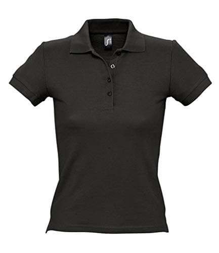 Image of SOL'S Womens People Cotton Pique Polo Shirt Black XL