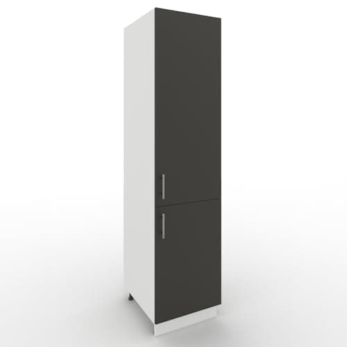 Image of JD Greta Adjustable Kitchen Tall Larder Unit - 500mm - Tall Cabinet with Doors - Dark Grey Matt