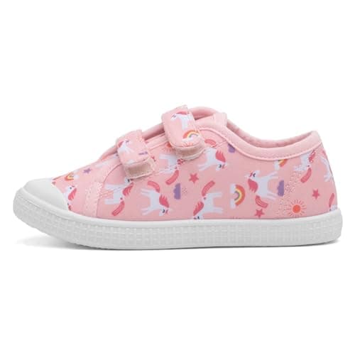 Image of Walkright Leela Girls Pink Unicorn Print Canvas - Size 8 Child UK - Pink