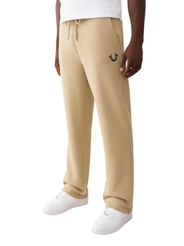 Image of True Religion Men's Horseshoe Embroidered Straight Pant, Beige, XL