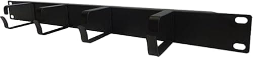 Image of Platinum Enclosures, 1u 4 Ring 19" Horizontal Cable Management Bar Black Cable Tidy (Pack of 10)