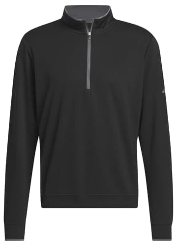 Image of adidas Men's Lightweight Half-Zip Top, black, XXL