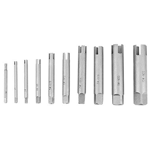 Image of Walfront Tap Extractor 4 Flute Broken Head Screw Remover Stripped Tap Extractor Set Steel 3 Types (10 Pcs)