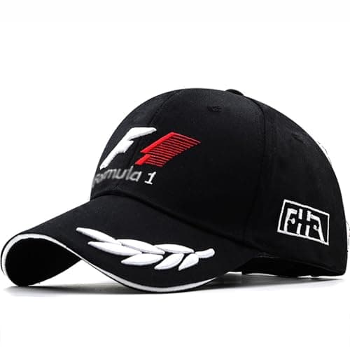 Image of YUNLIJIA F1 Gifts for Men Cap Formula 1 Gifts Race Hats for Men and Women Fathers Day, Birthday Christmas for Fans of Racing Sport Accessory Formula 1 Gift for Boy for Die-Hard Car Fans Black