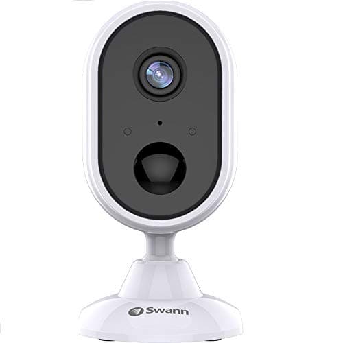 Image of Swann Security Alert Indoor HD Security Camera with 2-Way Audio, Works with Alexa and Google Assistant - White
