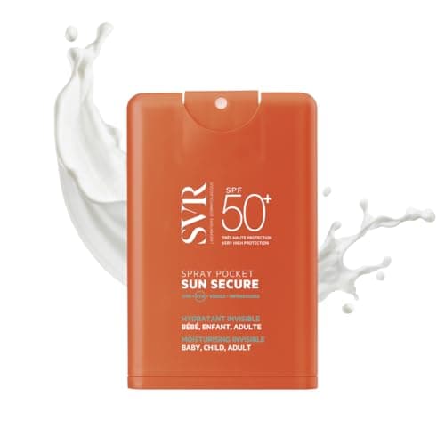 Image of SVR SUN SECURE SPF50+ Pocket Spray - Broad-Spectrum Hydrating Face/Decollete Sunscreen for All Skin Types, Very High UVA/UVB Protection, Invisible, Water-Resistant, Reef-Safe, Baby, Child, Adult, 20ml