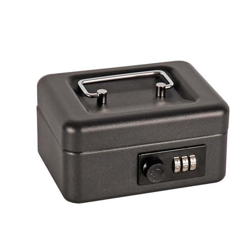 Image of Cathedral Products 6 Inch Steel Cash Box with Combination Lock | Durable & Secure | Portable Design with Lift-Out Tray