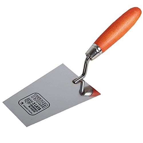 Image of Toolty Stainless Steel Bucket Trowel - 130mm - Wooden Handle - for Scooping and Scraping: Mortar, Cement, Plaster - Masonry, Brickwork DIY - TLTY-0200T