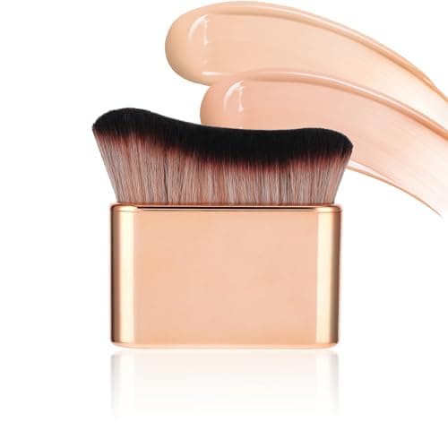 Image of Tanning, Self Tan Brush, Portable Face & Body Brush Self Tan Applicator for Tanners Mousse Kabuki Foundation (Rose Gold)