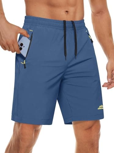 Image of MAGCOMSEN Quick Dry Men's Adult Blue Grey 32 Casual Athletic Shorts