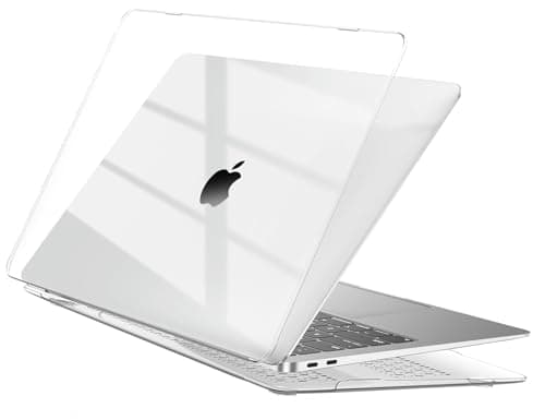 Image of EooCoo Case compatible for Macbook Pro 13 inch M2 M1 A2338 A2251 A2289 A2159 A1989 A1706 with Touch Bar, 2023-2017 Released, Transparent Plastic Hard Shell Cover, Smooth Shiny Surface, Crystal Clear