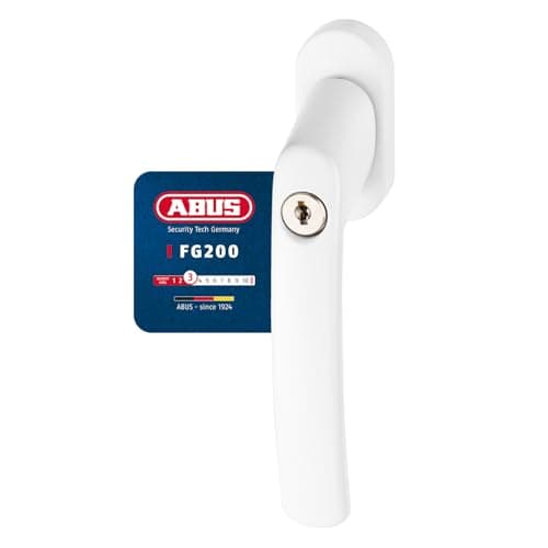 Image of ABUS FG200 AB208 Lockable Window Handle - Set of 5 - Window Knobs with Pressure Cylinder Keyed Alike - ABUS Safety Level 3 - 84581 - White