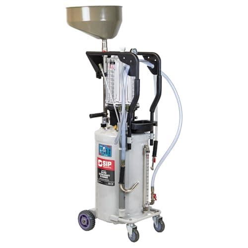Image of SIP Waste Oil Drainer, 80L Portable Oil Extractor Mobile Gravity/Air Discharge Drain Tank with Inspection Chamber