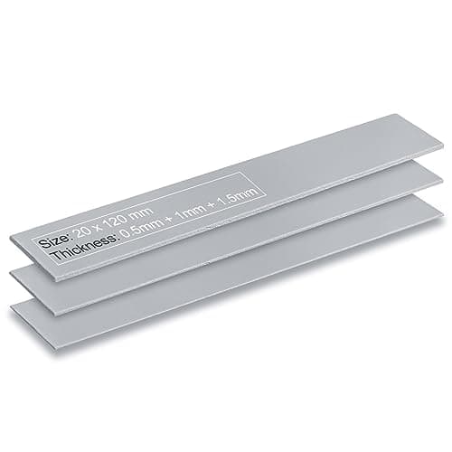 Image of Aairhut 3 Pack 13W/m.k Thermal Pads, M.2 SSD 120 x 20mm 0.5mm 1mm 1.5mm Highly Efficient Thermal Conductivity Silicone Cooling Pads for Laptop Heatsink CPU GPU SSD IC LED Cooler