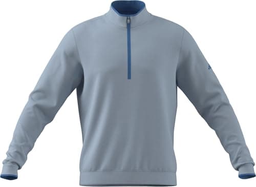 Image of adidas Men's Lightweight Half-Zip Top, Crystal Sky, XXL