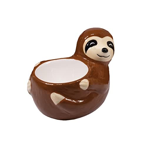 Image of Crockery Critters Egg Cup from Deluxebase – Sloth Ceramic Egg Holder, Cute Animal Shaped Boiled Egg Cups for Kids and Adults. Fun Novelty Gifts, Kitchen Decor and Tableware.