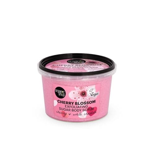 Image of Organic Shop 250ml Body Scrub Cherry Blossom Exfoliating Cherry & White Chocolate