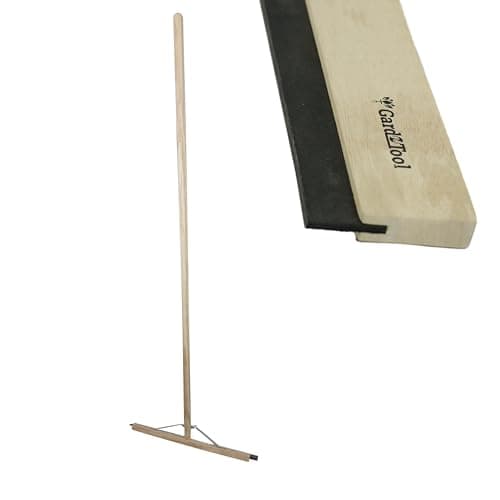 Image of Heavy Duty Wooden Rubber Floor Squeegee Blade Complete with Metal Stay and Solid Handle (24" inch / 60cm)