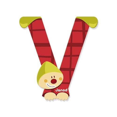 Image of Janod J04563 V B004XS8HYQ Wooden Clown Letter, Multicoloured
