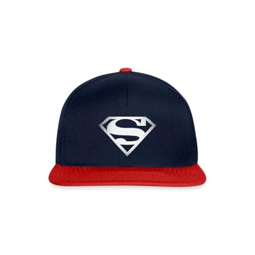 Image of Spreadshirt DC Comics Originals Superman Logo Retro Snapback Cap, One Size, Navy/red