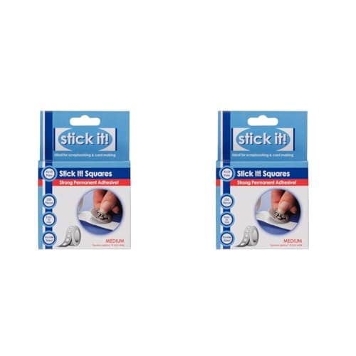 Image of Stick it 10 mm 250-Piece Medium Adhesive Square, White (Pack of 2)