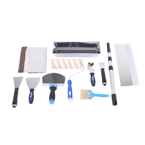 Image of Jelquix Drywall Tool Set, Pp and TPR Hand Tool, Paint Scraper Roller Putty Scraper with 100cm Telescopic Pole & Thickened Vane/Wing 3 Rivets Reinforce for Home Industrial Settings