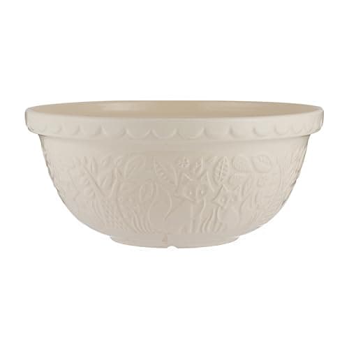 Image of Mason Cash in The Forest Fox Mixing Bowl 4 Litre | 29cm Cream S12 Stoneware Bowl for Bread, Cake, Pastry & Pudding Mixes, Embossed Woodland Design