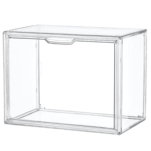 Image of LXLXXL 1PCS Clear Acrylic Storage Box with Lid, Modern Style, Large Size, Stackable, Rectangular, 14.2"L x 8.7"W x 10.6"H, 21.5L Capacity, Toy & Collectible Storage, Display Case