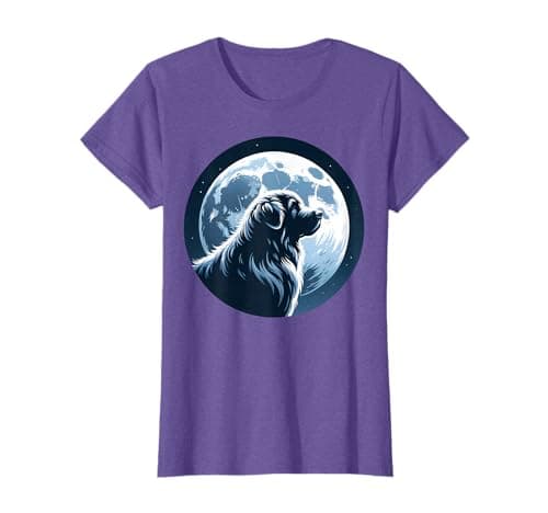 Image of Caucasian Shepherd Dog Howling at the Moon Puppy Silhouette T-Shirt