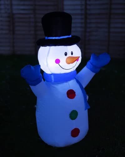 Image of 4 Ft (4') Snowman Led Airblown Christmas Inflatable Lighted New Garden Lawn Decor