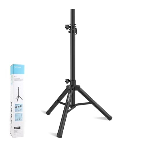 Image of Vondynote Tripod Speaker Stands Adjustable Height from 33.5" to 53.5" PA DJ Short Tripod Speaker Stand Slim Mini Speaker Stand, Single