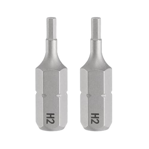 Image of sourcing map 2pcs H2.0 Hex Screwdriver Bit 1/4" Hex Shank 25mm/1" Length Magnetic Hexagon Head S2 Steel Screw Driver Bit