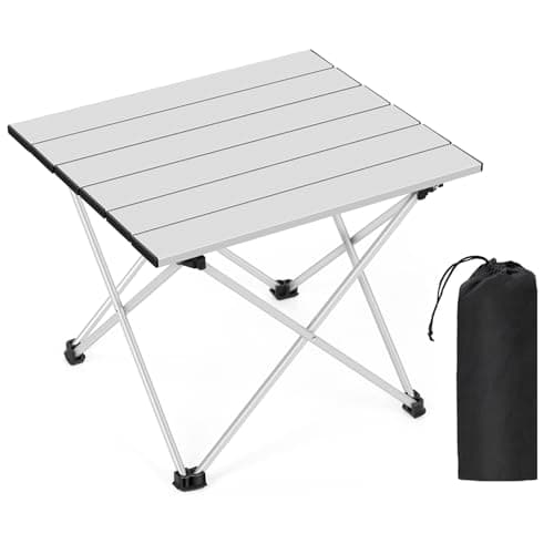 Image of LIANTRAL Portable Camping Table, Light Outdoor Folding Table, Small Compact Picnic Aluminum Table with Carrying Bag for Camping, Picnic, Barbecue, Hiking, Fishing, Gray