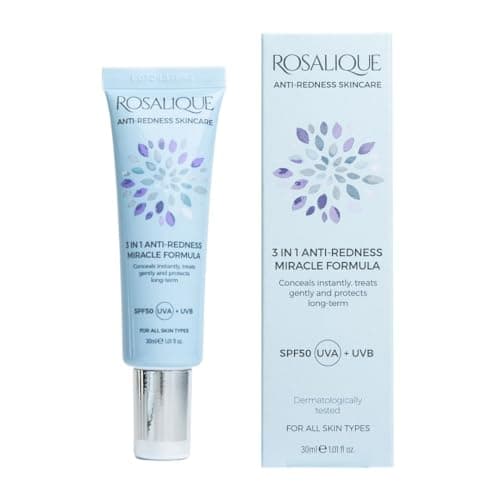 Image of Rosalique 3 in 1 Anti-Redness Miracle Formula Colour Corrector SPF50 for Hypersensitive and Redness Prone Skin, Suitable for All Skin Types 1 x 30 ml