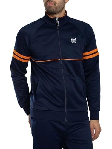 Image of Sergio Tacchini Orion Track Top Jacket Maritime Blue/Orange Pepper