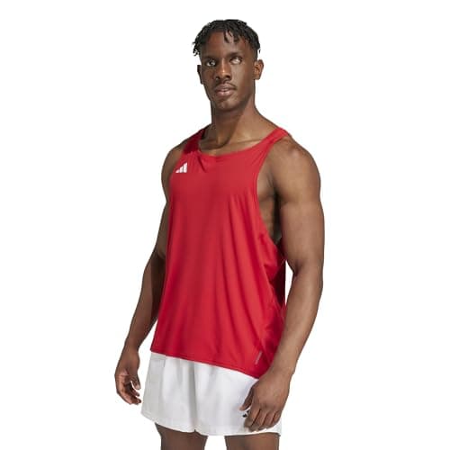 Image of adidas Men's Adizero Essentials Aeroready Running Singlet Shirt, Team Power red 2, S