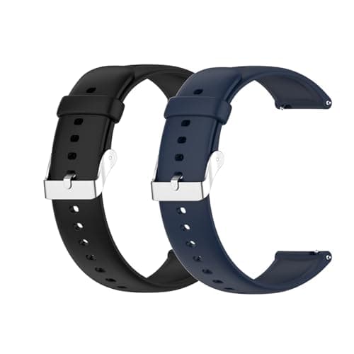 Image of 2 Pack Strap for Polar Pacer Pro Straps for Women Men, Silicone Sport Classic Soft Replacement Straps Compatible with Polar Pacer Pro (Black+Blue)