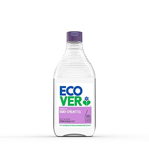 Image of Ecover Lily & Lotus Hand Washing Up Liquid (8 x 450 ml), Sustainable Washing Up Liquid with Sugar Surfactants, Powerful Grease Remover, Dishwasher Liquid and Plant-Based, Pack of 8