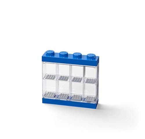 Image of LEGO Minifigure Stackable Display Case with 8 Knobs, in Blue