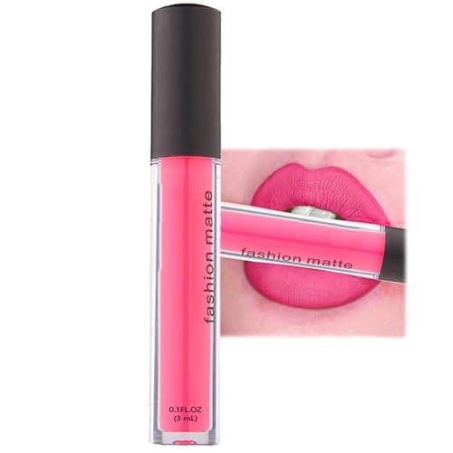 Image of Velvet Matte Bright Hot Pink Liquid Lipstick - Waterproof, Quick-Drying, Non-Sticky Full Coverage Lip Gloss - Long Lasting Matte Lipstick for Women
