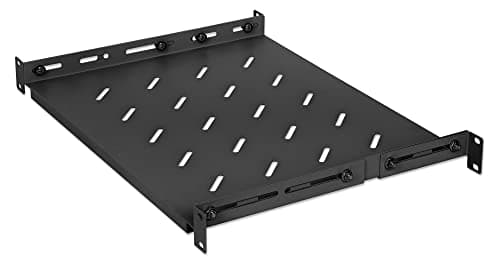 Image of Intellinet 714082 Shelf 19" Fixed with Depth Adjustable from 350 to 550 mm 1U Black Black