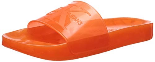 Image of Calvin Klein Women's ELVA Sandal, Orangeade Transparent Rubber, 5.5 UK