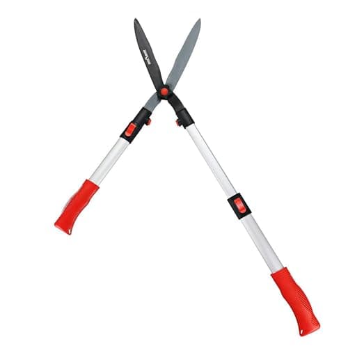 Image of FLORA GUARD Telescopic Hedge Shear, Extendable Handles Adjust to Exact Length Required 67cm to 88cm, Super Lightweight Approx 1kg, Garden Shears with Aluminum Handle, Ideal for Trim Hedges and Bushes